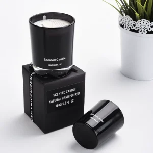 Factory Direct Sale Black White Candle Cup Smokeless Glass Jar Semi manual Deodorizing Fragrance Essential Oil Candle DIY Gift