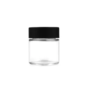 Factory Direct Sales 80ml 90ml and 145ml Glass Jars with Child Resistant Lids and Black Caps (Customizable)