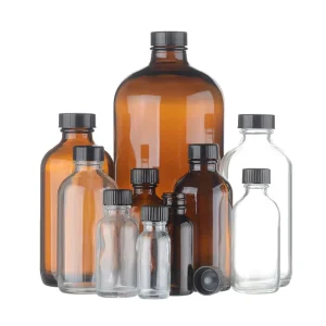 Factory Direct Supply 500ml 1000ml Pharmaceutical Amber Glass Bottle with Plastic Cap for Physic Liquor Packaging