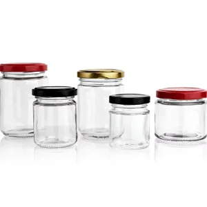 Factory Direct Transparent Glass 500ml Glass Storage Jars Custom Logo Metal Lid for Pantry Storage