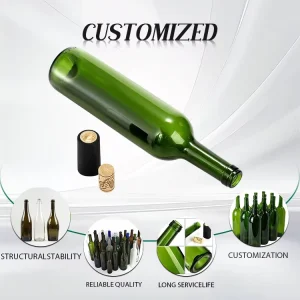 Factory Empty Glass Bottles for Juice and Wine Green Glass Wine Bottle 750ml Capacities Available
