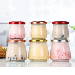 Factory Empty Pudding Bird Nest Glass Jar with Twist off Lid