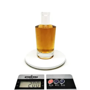 Factory Flat Shoulder 200ml Cylinder Glass Bottle with Cork Seal for Whiskey Vodka Gin and Tequila