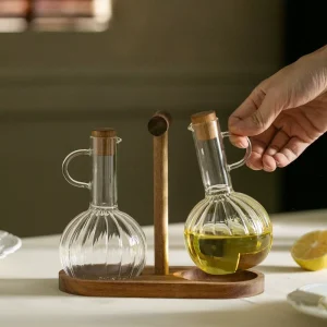 Factory Food Grade Airtight Leak-Proof Glass Oil Bottles with Handle