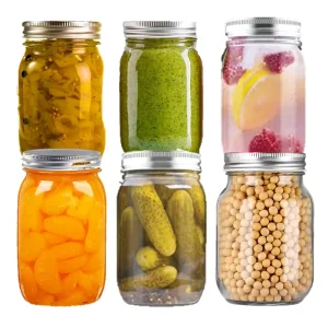 Factory Food-Grade Glass Canning Jar Containers with Lids, 8 oz Set