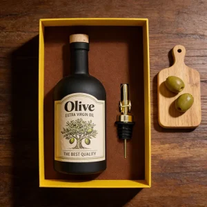 Factory Food-Grade Glass Olive Oil Bottle 200 mL 375 mL 500 mL 750 mL 1000 mL with Cork Pourer