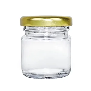 Factory Free Sample Clear Glass Storage for Food Honey Glass Jar With Metal Lid