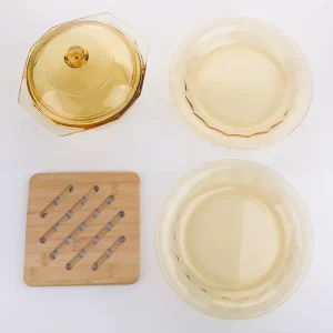 Factory Glass Meal Prep Containers Round Food Storage Microwavable with Lids Screen Printed Household Use