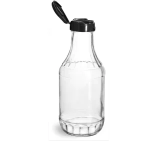 Factory Glass Round Sauce & Chili Bottles with Screw Cap Candy Use Carton Packing 250ml 500ml