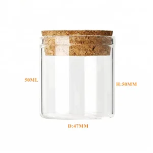 Factory Glass Storage Jars in Multiple Sizes with Cork Lids, Moisture-Resistant Borosilicate Glass
