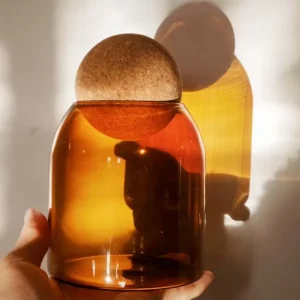 Factory High-Borosilicate Glass Candle Jars with Cork Lid