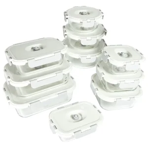 Factory High Borosilicate Glass Food Storage Container Manufacturer Vacuum Plug Silicone Bento Lunch Box Supplier