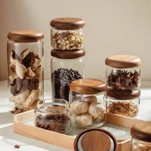 Factory High Borosilicate Glass Jars Heat Resistant Airtight Food Grade Spice Containers Zipper Lid Fridge Presents