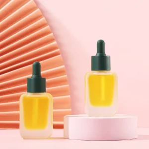 Factory Luxury 30ml Thick Bottom Glass Essential Oil Dropper Bottle Frost Finish Free Sample For Skin Care Cream