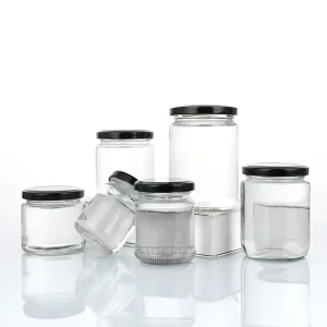 Factory Multifunctional Round Transparent Wide Mouth 240ml Glass Jar Glass Food Storage Container With Lid