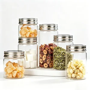 Factory New 4oz 10oz 12oz 16oz clear Wide Mouth Food grade Storage Glass Mason Jar for Canning Cavior Jam with Metal Lid