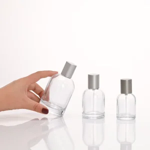 Factory Outlet Empty Glass Cylinder Perfume Bottle 50ml Pump Sprayer Clear Transparent Packaging Spot Supply