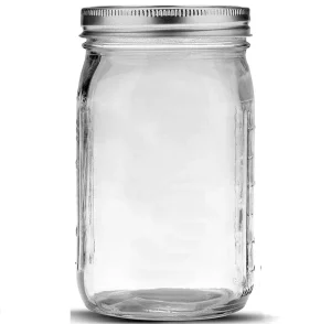 Factory Packing Empty Transparent 32oz Wide Mouth Glass Mason Jars With Lids for Canning