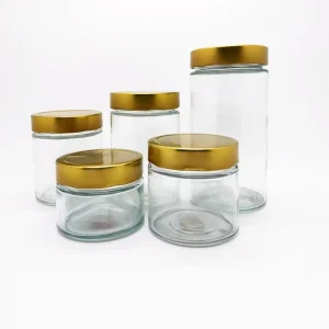 Factory Price 100 ML 220 ML 280 ML 500 ML Ergo Straight Round Side Ergo Glass Honey Jars With Twist Off Lids