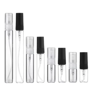 Factory Price 100pcs 2ml 3ml 5ml 10ml Perfume Sample Glass Bottles with Pump Sprayer and Screen Printing
