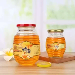 Factory Price Beehive Shape Honey Glass Jar Bottle