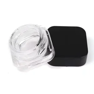 Factory Price Clear Glass Concentrate Jars with Child Resistant Screw Cap Thick Bottom Sizes 3g 5g 7g 9g Square Wall