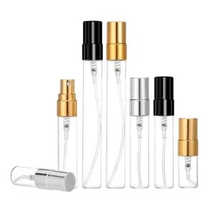 Factory Price Clear Mini Refillable Perfume Glass Bottles 2ml 3ml 5ml 10ml with Gold Pump Sprayer