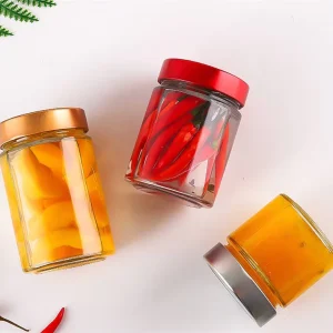 Factory Price Clear Round Shape Honey Food Canning Food Glass Jar With High Lid for Jam & Fruit in Stock