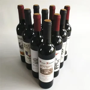 Factory Price Empty 750ml Glass Wine Bottle with Cork for Red Wine Storage