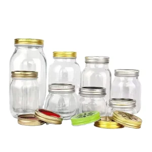 Factory Price Empty Glass Canning Jar with Screw Metal Lid