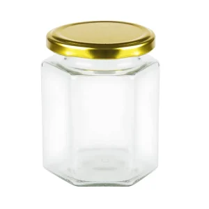 Factory Price Food Storage 250ml 500ml Clear Honey Jam Spice Glass Jar With Metal Lid