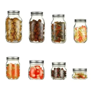 Factory Price Wide Mouth Glass Mason Jars with Lid for Food Storage