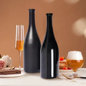 Factory Round 750ml Clear Cork-Sealed Wine Bottles