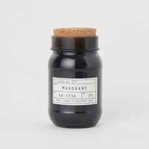 Factory Sale Custom Black Glass Candle Jar with Wood Lid