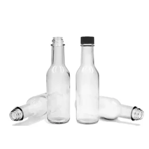 Factory Stock 100 Ml 150 Ml 250 Ml Empty Glass Hot Sauce Woozy Bottle Salad Sauce Bottle Chili Bottles With Screw Plastic Cap