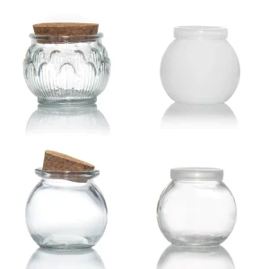Factory Stock Transparent Glass Honey Jars 200ml 250ml 500ml 1000ml Milk Pudding Jars with Screw Cap Custom Label Supported