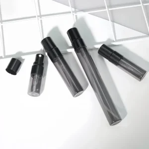 Factory Supplied Portable Glass Perfume Spray Bottles, 2-10ml, Screw Cap, Clear, BPA-Free, Silk Screen Gold Stamped