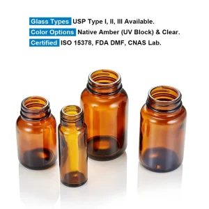 Factory Supplier Custom 5ml to 750ml USP Type I II Clear Amber Glass Injection Vial