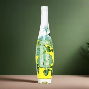 Factory Supply Custom Pattern 500ml Clear Glass Juice Beverage Bottle for Alcoholic Beverages
