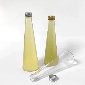 Factory Supply Glass Juice Containers with Screw Cap for Coffee, Milk, Tea, and Juice