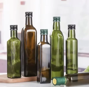 Factory Supply Square Empty Glass Olive Oil Bottle Customized Round Glass Bottles for Cooking Oil