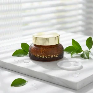 Factory Textured Recyclable Glass Cosmetic Pump Jar 50g for Serum and Face Cream