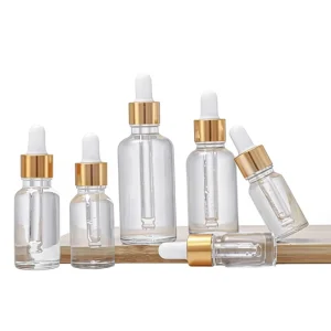 Factory Transparent Glass Dropper Bottle 5ml 10ml 15ml 20ml 30ml 50ml 100ml for Essence Oils and Cosmetics