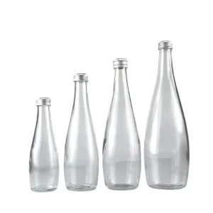 Factory Transparent Glass Mineral Water Bottles Beverage Juice Bottles Soda Water Bottles Creative Wine Bottles