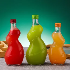 Factory Twisted Glass Fruit Wine Bottle, Curvy Woman-Shaped Plum Wine Bottle with Screw Cap