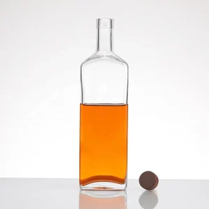 Factory clear 750ML Spirit Bottle With Cork for Wine Whiskey Bottle Glass Print logo 75cl Vodka Gin Bottle