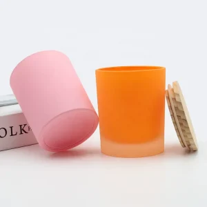 Factory in STOCK Low MOQ Frosted Orange pink Luxury Fresh Fashion Modern Jars for Scent Candle DIY Making Empty