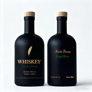 Factory produced 750ml 700ml 500ml Custom Matte Engraving Glass Bottles for Wine Whisky & Vodka with Cork Seals