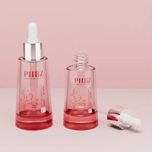 Fancy Design Serum Bottle 30ml 50ml Cone OEM ODM Custom Dropper Bottle Glass 1oz Moisture Skincare Bottle Cosmetic Packaging