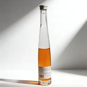 Fancy Popular Modern Customized Reusable Embossed 300ml 500ml Glass Bottle for Beer Mezcal Wine Whisky Free Sample